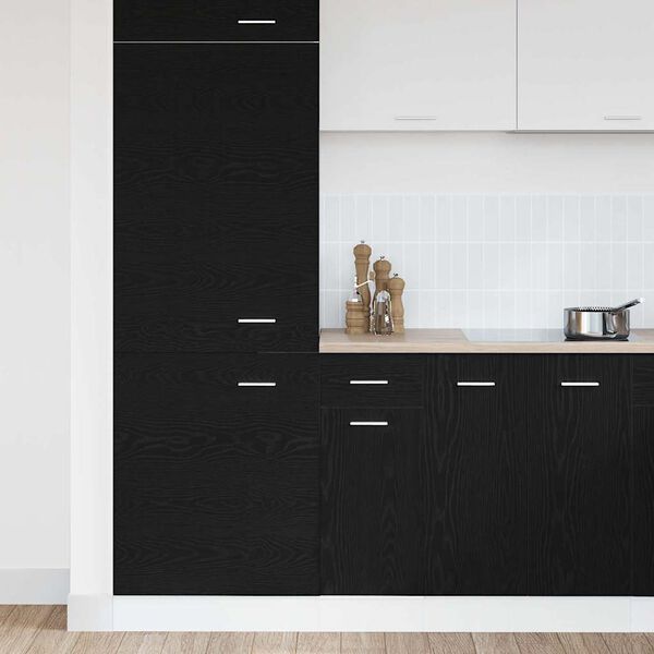 vidaXL Hanging Cabinet Black Oak 30 x 46 x 81.5 cm Engineered Wood