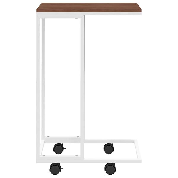 vidaXL Side Table with Wheels White 40x30x63.5 cm Engineered Wood