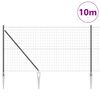 vidaXL Fence with Posts Grey 1.2 x 10 m Steel