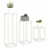 vidaXL 3 Piece Plant Stand Set White Solid Wood Pine