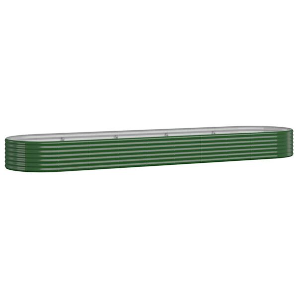 vidaXL Garden Raised Bed Galvanised Steel 396x100x36 cm Green
