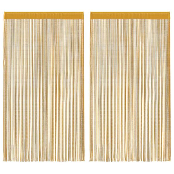 vidaXL String Curtains 2 pcs Gold 100x250 cm