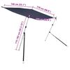 vidaXL T-Top Shade Extension Blue 170x170x(115-183) cm
