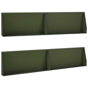 vidaXL Retaining Wall 4 pcs 100 x 12 x 30 cm Steel Olive Green