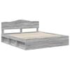 vidaXL Bed Frame Grey Sonoma 200 x 200 cm Solid Pine Wood