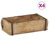 vidaXL Tray 4 pcs Brown 30 x 15 x 9 cm Solid Reclaim Wood