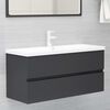 vidaXL Bathroom Furniture Set Grey Engineered Wood