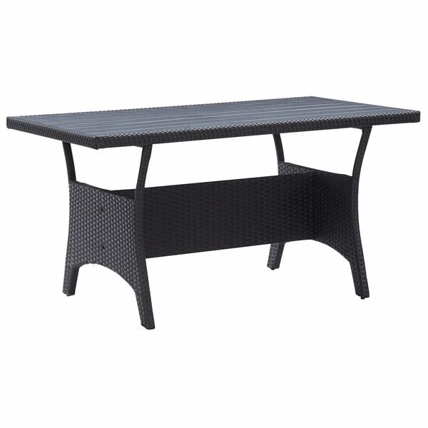 vidaXL Outdoor Furniture Sets Black Poly Rattan