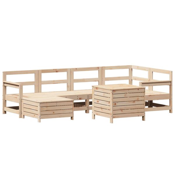 vidaXL 7 Piece Garden Sofa Set Solid Wood Pine