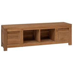 vidaXL TV Cabinet 110 x 30 x 35 cm Natural Solid Teak Wood