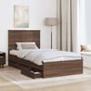 vidaXL Bed Frame with Drawer Brown Oak 100 x 200 cm Engineer Wood