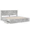 vidaXL Bed Frame with Drawer Concrete Grey 200 x 200 cm Engineer Wood