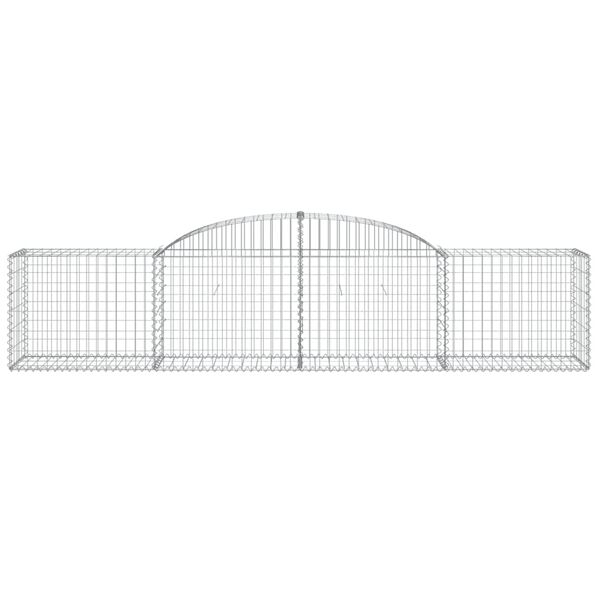 vidaXL Arched Gabion Baskets 8 pcs 300x50x60/80 cm Galvanised Iron