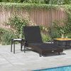 vidaXL Sun Lounger with Table 2 pcs Brown, black 40 x 40 x 40.5 cm