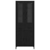 vidaXL Highboard Black Oak 69.5 x 34 x 180 cm Engineered Wood