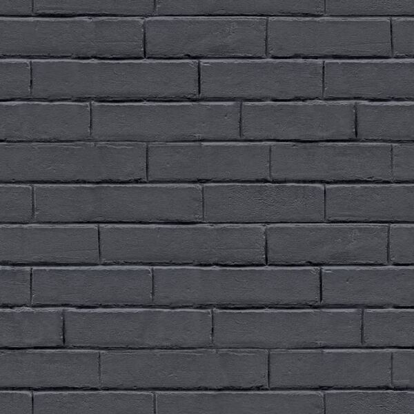 Noordwand Wallpaper Good Vibes Chalkboard Brick Wall Black and Grey