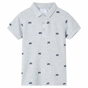 vidaXL Kids'Polo Shirt Grey Melange 128