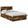 vidaXL Bed Frame with Drawer Smoked Oak 120 x 190 cm Engineer Wood