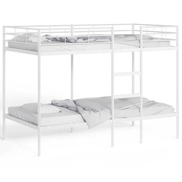 vidaXL Bunk Bed without Mattress White 107x203 cm Steel