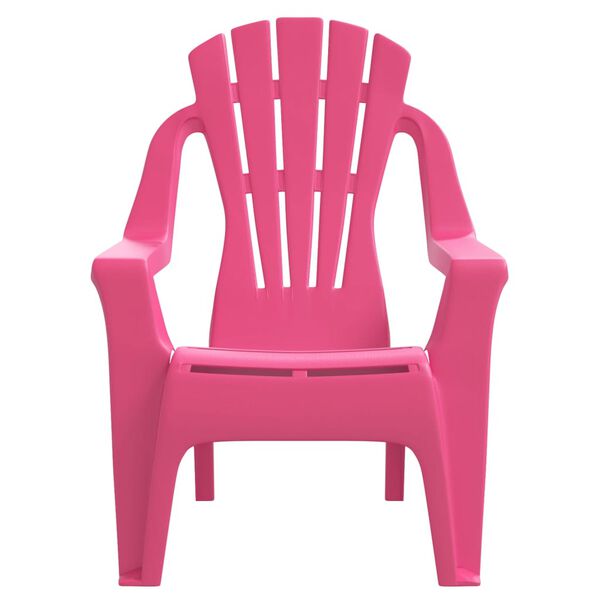 vidaXL Garden Chairs 2 pcs for Children Pink 37x34x44 cm PP Wooden Look