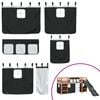 vidaXL Kids' Loft Bed with Curtains White&Black 80x200 cm Solid Wood Pine