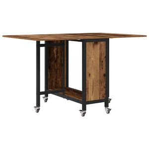 vidaXL Folding Dining Table with Castors 130 x 80 x 76.5 cm steel PB