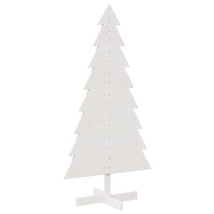 vidaXL Wooden Christmas Tree for Decoration White 150 cm