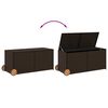 vidaXL Garden Storage Box with Wheels Brown 283L Poly Rattan