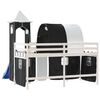 vidaXL Kids' Loft Bed with Tower without Mattress White&Black 90x200cm