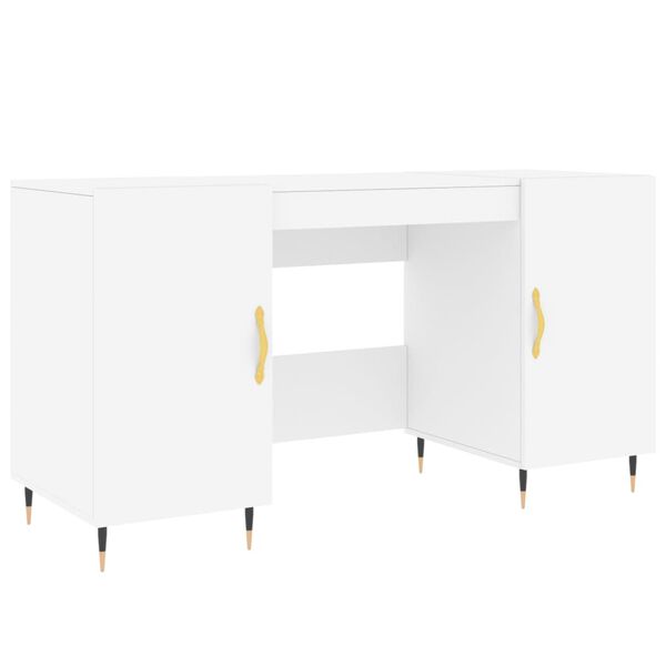 vidaXL Desk White 140x50x75 cm Engineered Wood