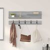 vidaXL Wall-Mounted Coat Rack with Shelf Grey Sonoma 90 x 15 x 36 cm