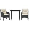 vidaXL 5 Piece Garden Dining Set with Cushions Black Poly Rattan