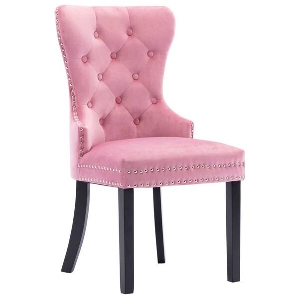 vidaXL Dining Chairs 2 pcs Pink Velvet
