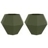 vidaXL Planter 2 pcs Olive Green 100 x 100 x 80 cm Steel