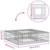 vidaXL Gabion Raised Bed Silver 80 x 80 x 20 cm Galvanised Steel