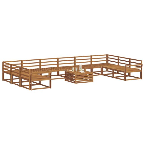 vidaXL Outdoor Sofa Set 11 pcs Natural Solid Acacia Wood