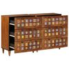 vidaXL Sideboard 2 pcs Walnut 60 x 33 x 75 cm Solid Mango Wood
