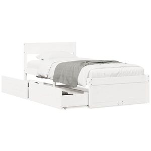 vidaXL Bed Frame without Mattress White 100x200 cm Solid Wood Pine