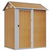 vidaXL Garden Shed Light Brown 192x152.5x237 cm Galvanised Steel