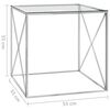 vidaXL Coffee Table Silver 55x55x55 cm Stainless Steel and Glass
