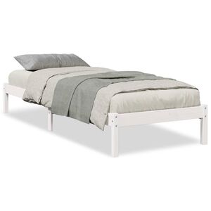 vidaXL Extra Long Bed Frame without Mattress White 80x210 cm Solid Wood Pine