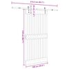 vidaXL Sliding Door with Hardware Set 100x210 cm Solid Wood Pine