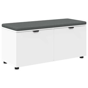 vidaXL Hall Bench with Cushion with Storage White 100 x 38 x 46 cm