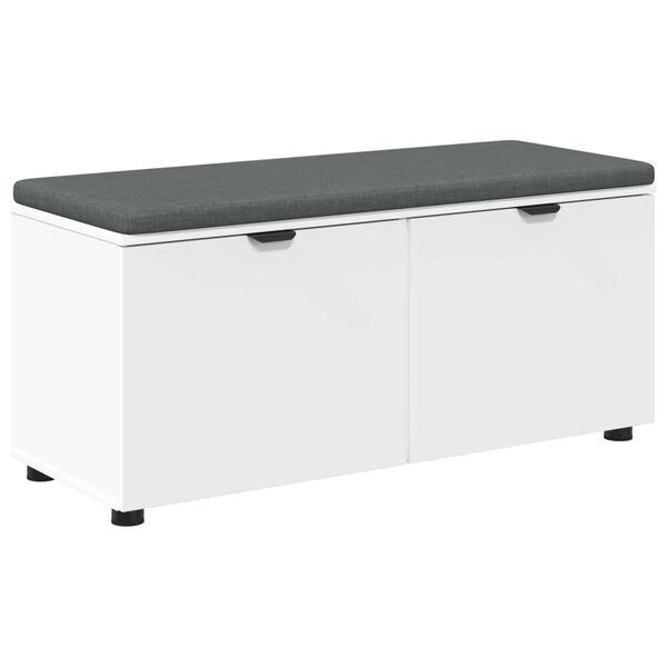 vidaXL Hall Bench with Cushion with Storage White 100 x 38 x 46 cm