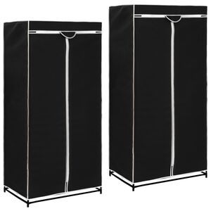 vidaXL Wardrobes 2 pcs Black 75x50x160 cm