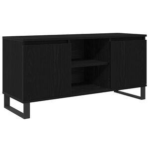 vidaXL TV Cabinet Black Oak 104 x 35 x 50 cm Engineered Wood