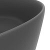 vidaXL Luxury Wash Basin Round Matt Dark Grey 40x15 cm Ceramic