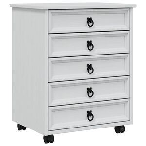 vidaXL Rolling Cabinet with Drawers CORONA White
