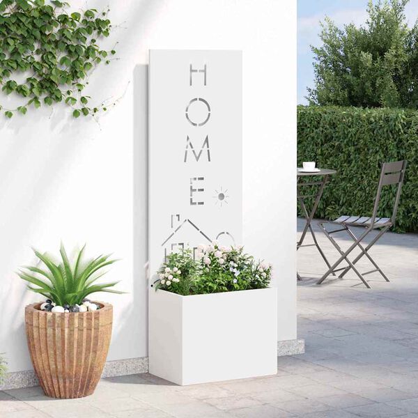 vidaXL Garden Privacy Screen White 50 x 140 cm Cold-rolled steel