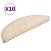 vidaXL Stair Mats 10 pcs 56x17x3 cm Cream Half Round